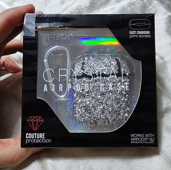 NWT Up-Tech Silver Hard Crystal AirPod Case Airpods Gen 1 & 2 - Picture 1 of 6